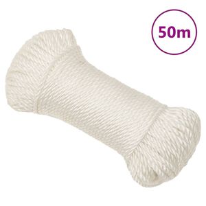 vidaXL Work Rope White 3 mm 50 m Polypropylene
