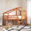 vidaXL Kids' Bed Roof Wax Brown 198x87x113 cm Solid Wood Pine