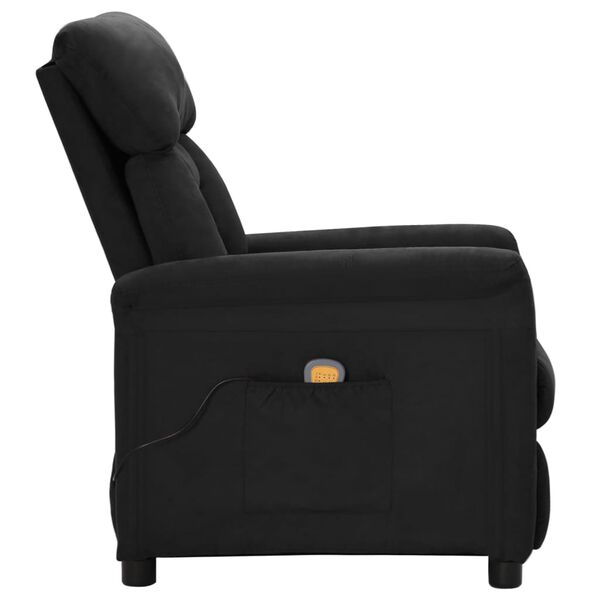vidaXL Massage Chair Black Microfiber Fabric