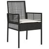 vidaXL Garden Dining Set 3 pcs Black Poly Rattan