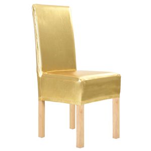 vidaXL 6 pcs Straight Chair Covers Stretch Gold