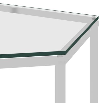 vidaXL Coffee Table Silver 60x53x50 cm Stainless Steel and Glass
