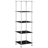 vidaXL 5-Tier Shelf Black 40x40x130 cm Tempered Glass