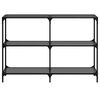 vidaXL Console Table with Black Glass Top 118.5x30x81 cm Steel
