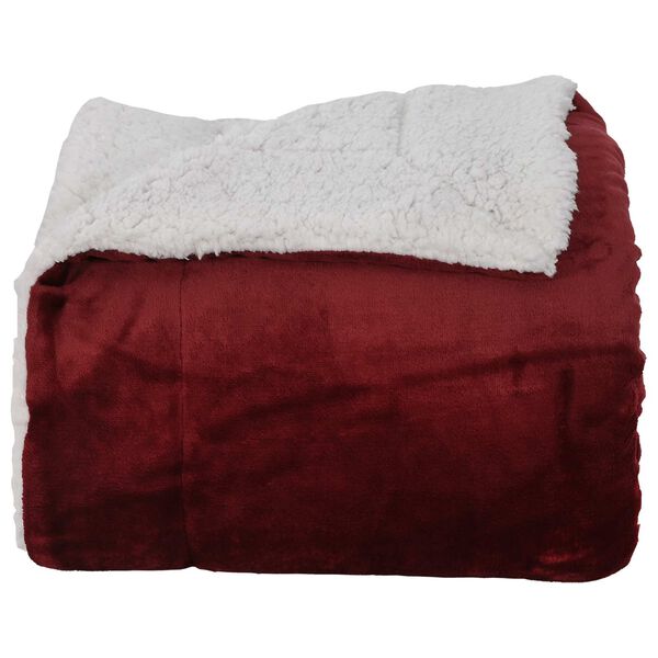 vidaXL Throw Blanket Bordeaux Red 150 x 200 cm Fleece