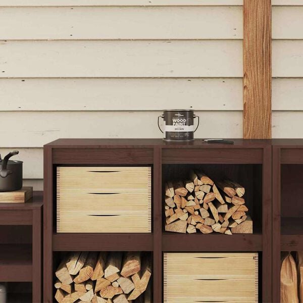 vidaXL Wood Paint Brown 16.5 x 16.5 x 16 cm Wall Print