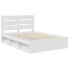 vidaXL Bed Frame with Headboard White 150 x 200 cm Solid Pine Wood