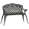 vidaXL Garden Bench 108 cm Cast Aluminium Green