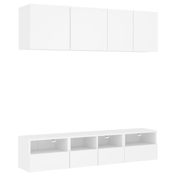 vidaXL 5 Piece TV Wall Units White Engineered Wood