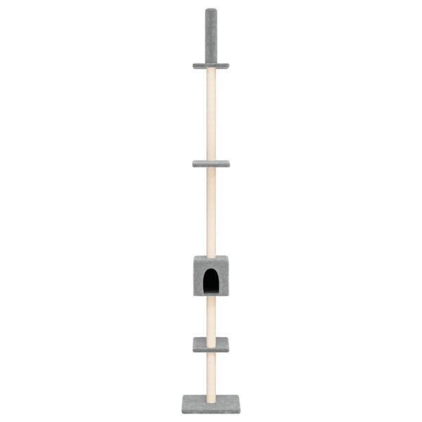 vidaXL Floor to Ceiling Cat Tree Light Grey 250.5-276.5 cm