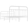 vidaXL Metal Bed Frame without Mattress with Footboard White 140x190cm