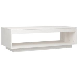 vidaXL Coffee Table White 110x50x33.5 cm Solid Pinewood