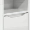 vidaXL Bathroom Cabinet with Shelf High Gloss White 30.5 x 30 x 195 cm