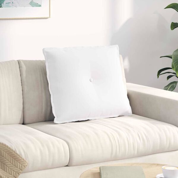 vidaXL Back Pillow White 60 x 19 x 50 cm Fabric