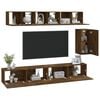 vidaXL 6 Piece TV Cabinet Set Smoked Oak Engineered Wood