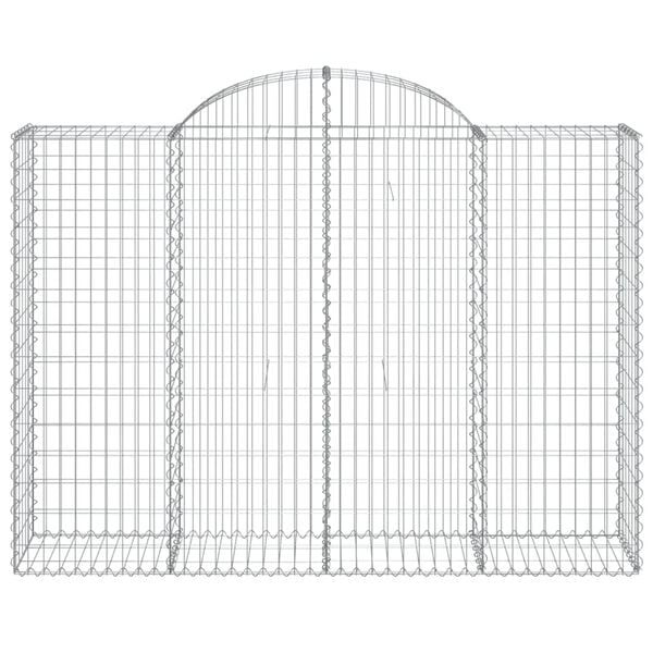 vidaXL Arched Gabion Baskets 3 pcs 200x50x140/160 cm Galvanised Iron