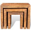 vidaXL Nesting Table Set 3 Pieces Solid Mango Wood