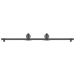 vidaXL Sliding Door Hardware Kit 183 cm Steel Black