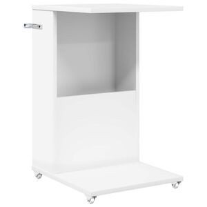vidaXL Side Table with Wheel White 40 x 35 x 60 cm Engineered Wood