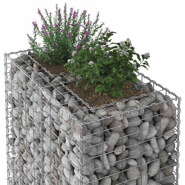 vidaXL Gabion Raised Bed Silver 90 x 50 x 80 cm Galvanised Steel