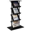 vidaXL Magazine Rack Black Oak 68 x 40 x 123.5 cm Engineered Wood
