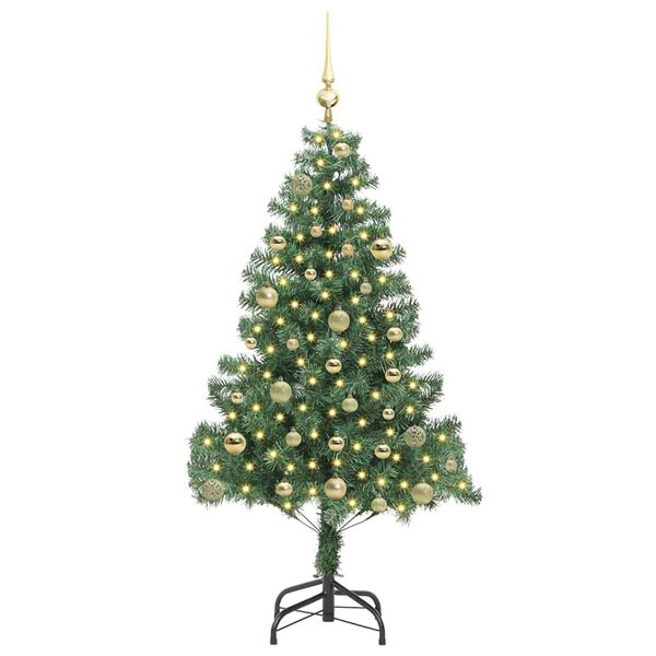 vidaXL Christmas Tree with 150 LEDs with Stand Green 150 cm PVC