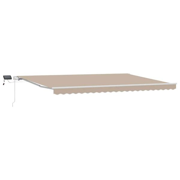vidaXL Retractable Awning Manual Beige 500 x 300 cm Fabric and Steel