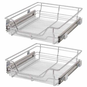 vidaXL Pull-Out Wire Baskets 2 pcs Silver 500 mm