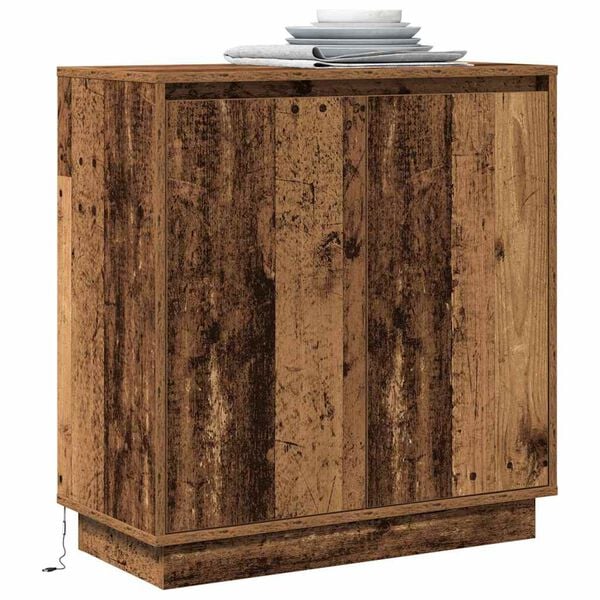 vidaXL LED Sideboard Old Wood 71 x 34.5 x 75 cm Engineered Wood