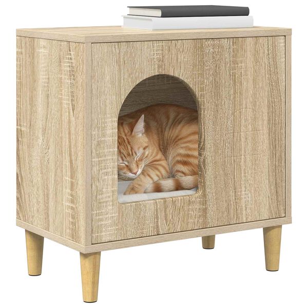 vidaXL Cat House Sonoma 51 x 30 x 52 cm Engineered Wood