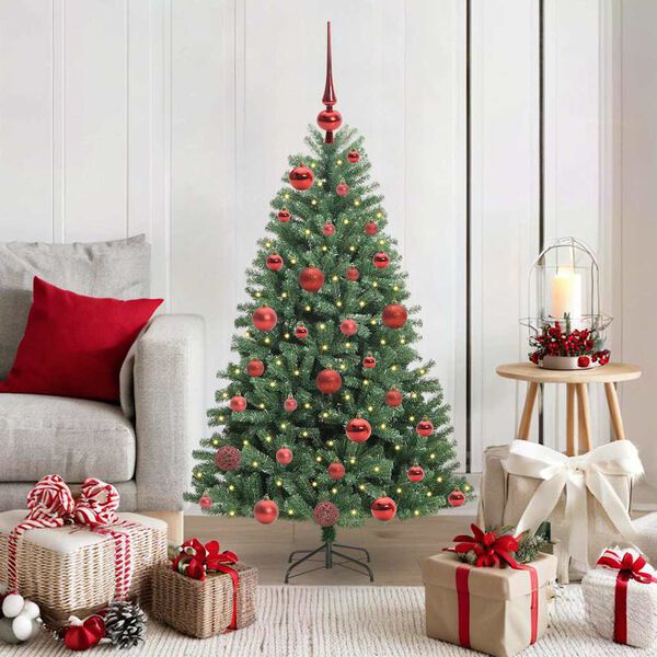 vidaXL Artificial Hinged Christmas Tree Green 120 cm PVC and Metal