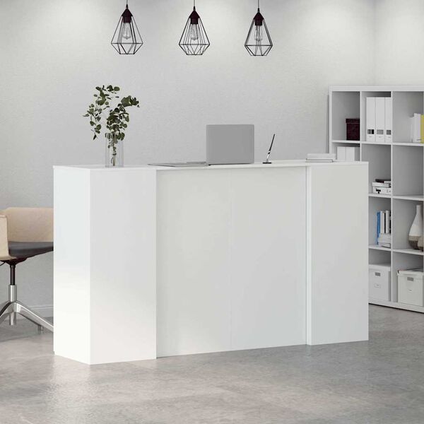 vidaXL Reception Desk White 180x50x103.5 cm Engineered Wood