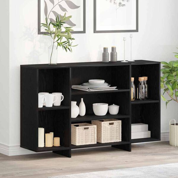 vidaXL Sideboard Black Oak 120 x 30 x 75 cm Engineered Wood