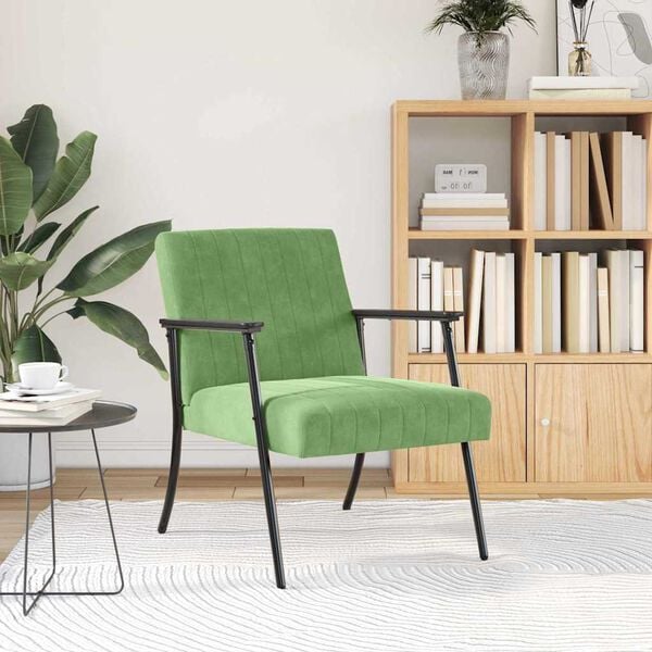 vidaXL Armchair Light Green 59 x 75 x 78 cm Velvet