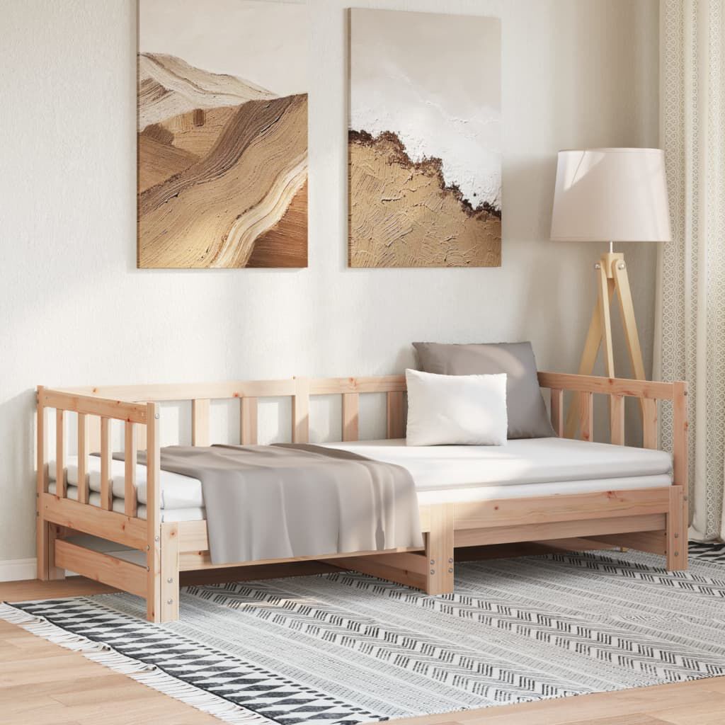 vidaXL Day Bed with Trundle 80x200 cm Solid Wood Pine