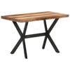 vidaXL Dining Table | Honey | Solid Acacia Wood, Rubberwood, Powder-Coated Steel