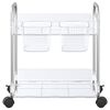 vidaXL Storage Trolley 2-Tier Transparent 37x28x43.5 cm Acrylic
