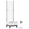 vidaXL Garden Planter with Irrigation&Wheels White 40 x 40 x 132 cm PP