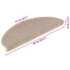 vidaXL Stair Mats Self-adhesive Sisal-Look 15 pcs 65x21x4 cm Light Beige