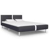 vidaXL Bed Frame without Mattress Black Faux Leather 135x190 cm Double