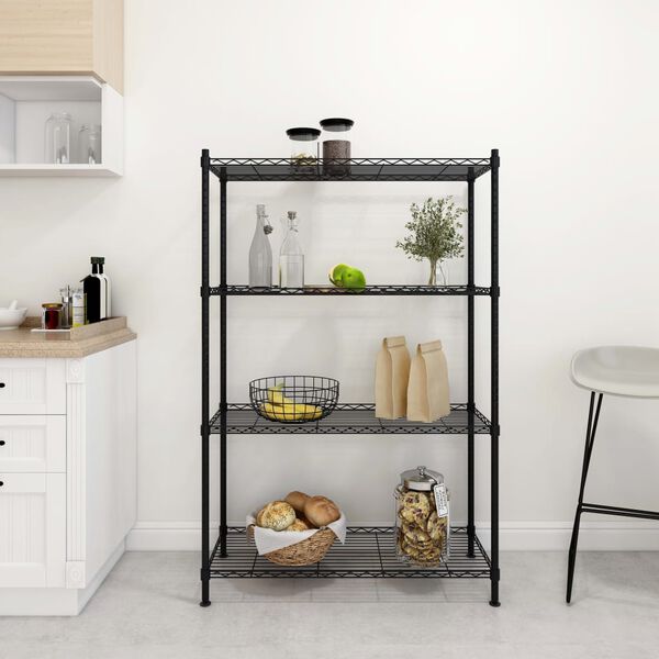 vidaXL 4-Tier Storage Shelf 90x35x137 cm Black 200 kg
