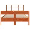 vidaXL Bookcase Bed without Mattress Wax Brown 120x200cm Solid Wood Pine