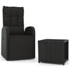 vidaXL 2 Piece Garden Lounge Set Black Poly Rattan&Steel