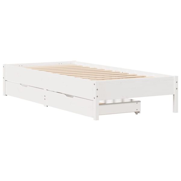 vidaXL Bed Frame without Mattress White 100x200 cm Solid Wood Pine