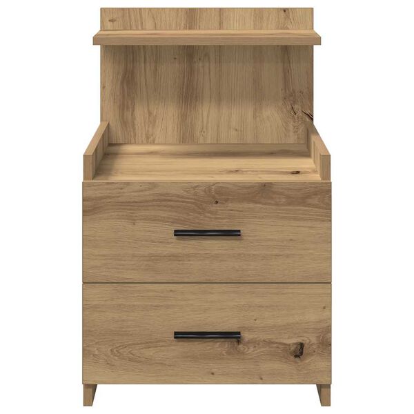 vidaXL Bedside Cabinet with 2 Drawers Artisan Oak 40x36.5x62 cm