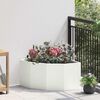 vidaXL Corner Planter White 60 x 60 x 35 cm Steel