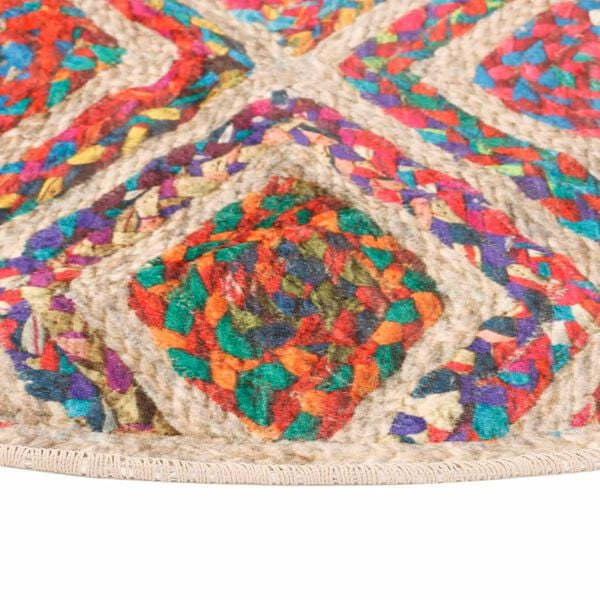 vidaXL Rug Washable Multicolour &Oslash; 120 cm Anti Slip