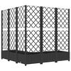 vidaXL Garden Planter with Trellis Black 120x120x121.5 cm PP