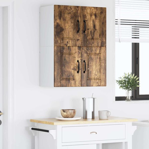 vidaXL Kitchen Cabinet with Shelf 2 pcs Smoked Oak 60 x 31 x 40 cm