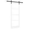 vidaXL Sliding Door ORKDAL White 83 x 211 cm Solid Pine Wood and Glass